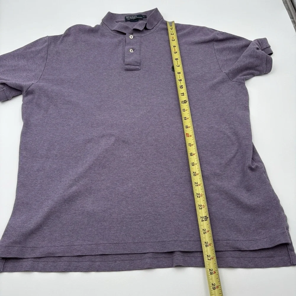 POLO RALPH LAUREN Shirt Mens L Large Purple Heather Cotton Classic Pony Polo